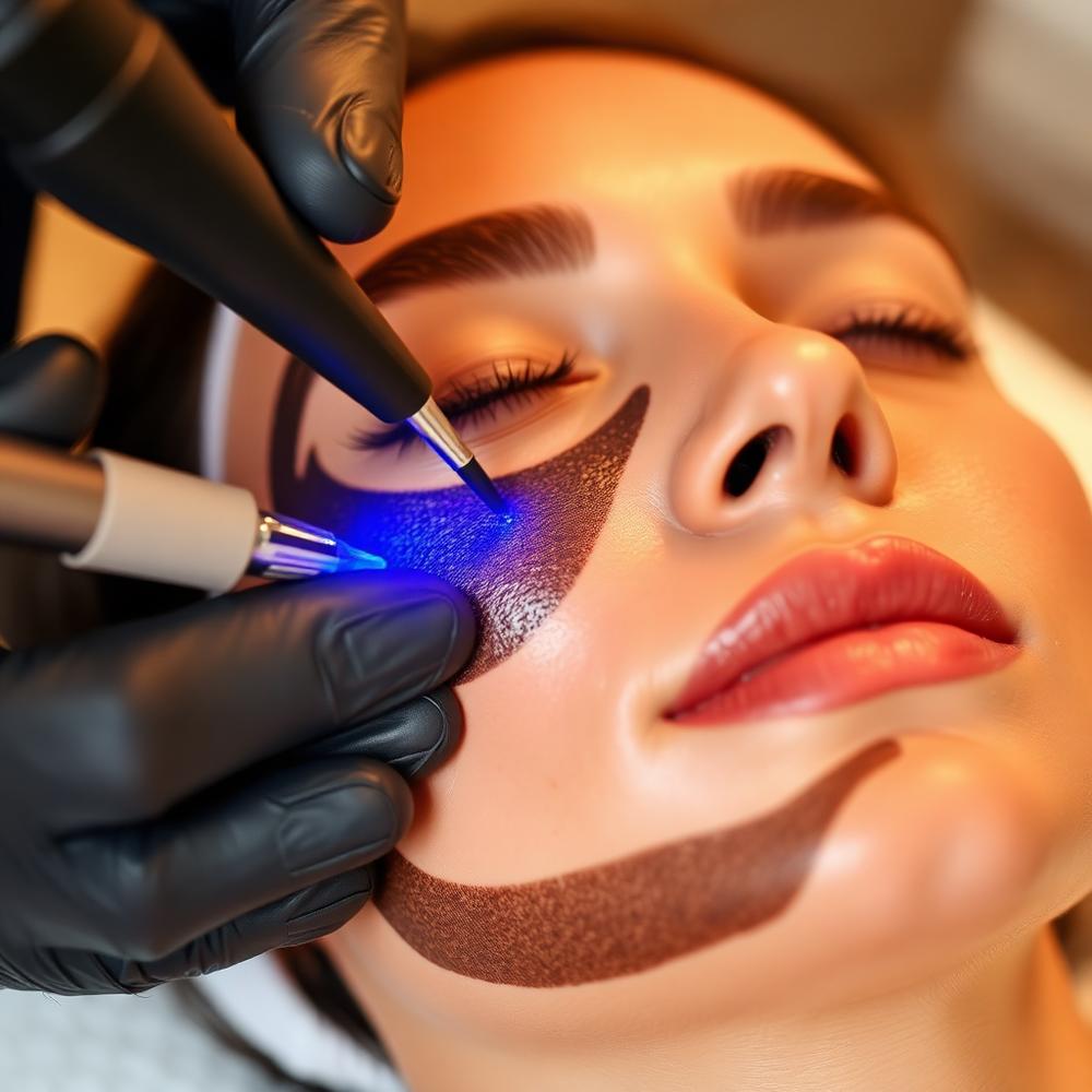Carbon peel laser facial treatment